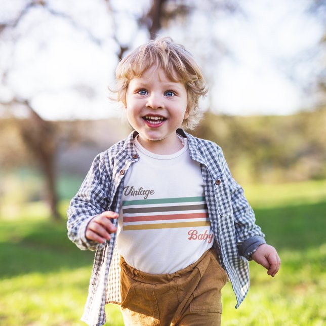 Vintage Stripes T-Shirt (typography vintage classic stripes newborn, baby girl, baby boy, and stylish tees.)