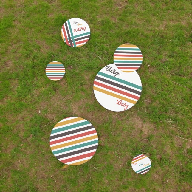 Vintage Stripes Table Confetti (Vintage stripes party confetti,kids birthday party,baby shower,graduation,night party, throw fun)