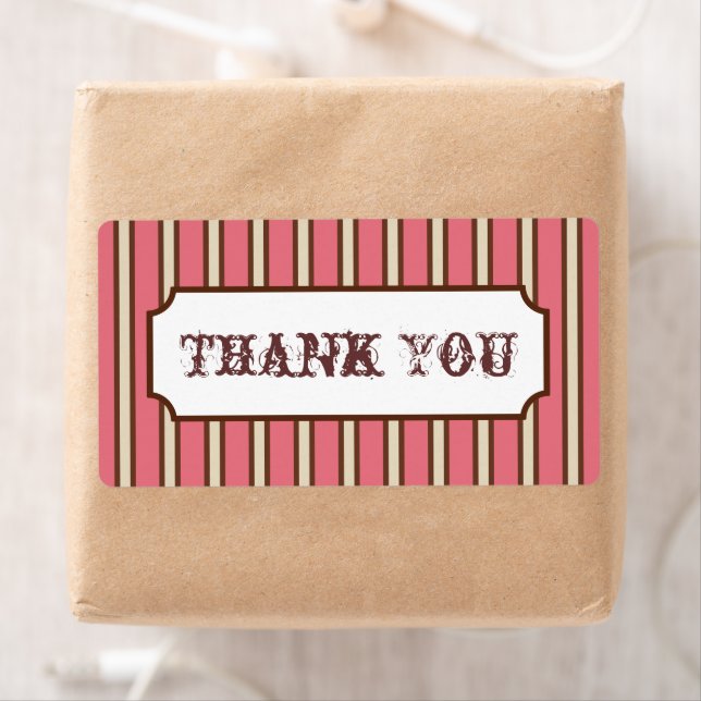 Vintage Stripes Thank You Labels (Insitu)