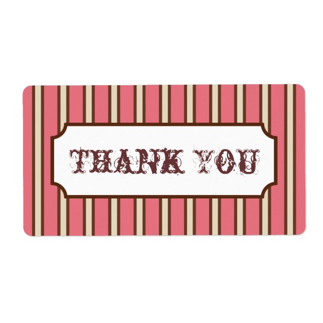 Vintage Stripes Thank You Labels (Front)