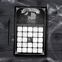 Vintage Stroller Halloween Baby Shower Bingo