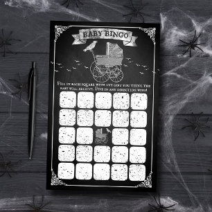 Vintage Stroller Halloween Baby Shower Bingo