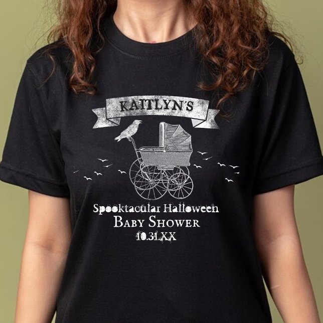 Vintage Stroller Halloween Baby Shower Tri-Blend Shirt (Creator Uploaded)