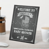 Vintage Stroller Halloween Baby Shower Welcome