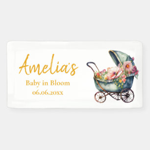 Vintage Stroller Personalised Baby Shower Banner