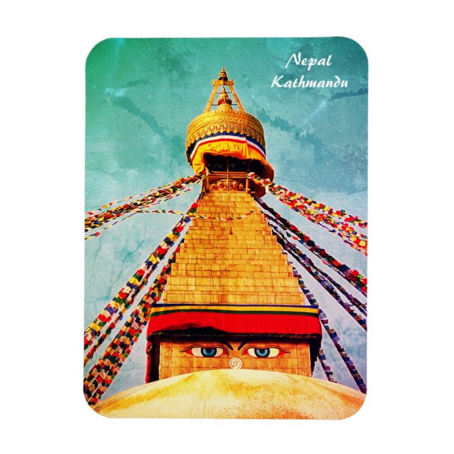 Vintage Stupa - Boudhanath, Kathmandu, Nepal Magnet (Vertical)
