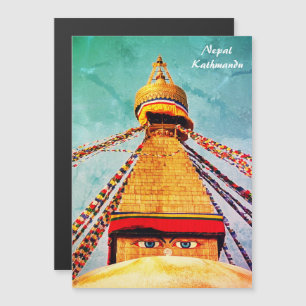 Vintage Stupa - Boudhanath, Kathmandu, Nepal Magnetic Invitation