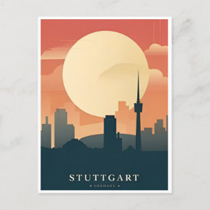 vintage Stuttgart Germany Travel allemagne Postcard