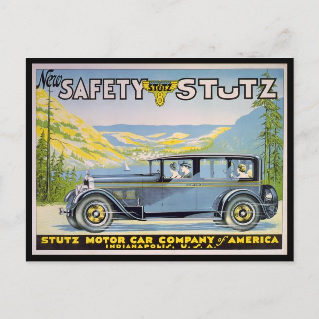 Vintage Stutz Car Advertisement, Indianapolis Postcard (Front)