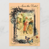 Vintage Style 18th Century Couple Save the Date