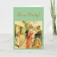 Vintage Style 18th Century Party Invitation Card