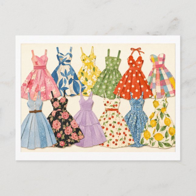 Vintage-Style 1950s Sundresses Postcard (Front)