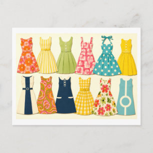 Vintage-Style 1960s Sundresses Postcard