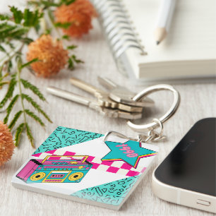 Vintage Style 1990 Stereo  Key Ring