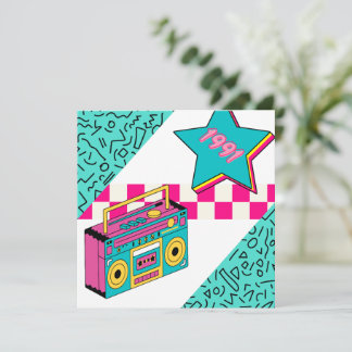 Vintage Style 1991 Stereo Invitation