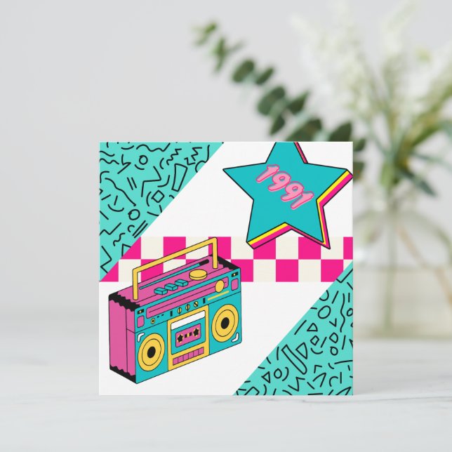 Vintage Style 1991 Stereo  Invitation (Standing Front)