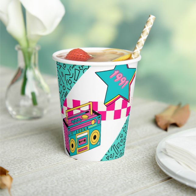 Vintage Style 1991 Stereo  Paper Cups (Insitu)