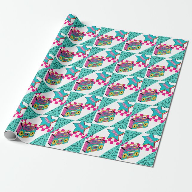 Vintage Style 1994 Stereo  Wrapping Paper (Unrolled)