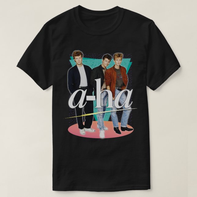 Vintage Style 80s AHa Design T-Shirt (Design Front)