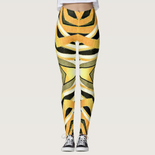 Vintage style abstract trendy design leggings