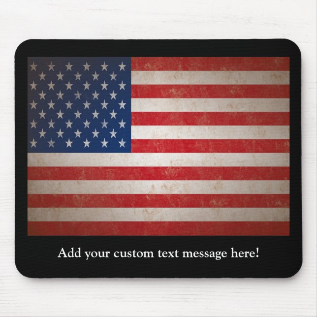 Vintage Style American Flag Patriotic Design Mouse Pad (Front)