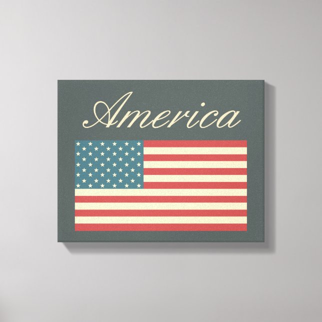 Vintage Style American Flag Wall Art  (Front)