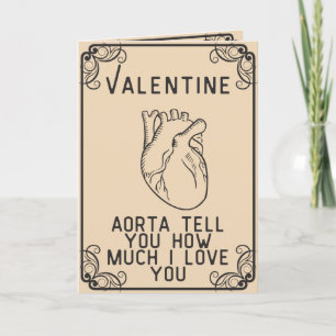 Vintage Style Anatomical Heart Funny Valentine Card
