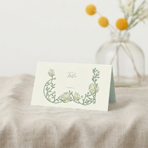 Vintage style art nouveau number place card