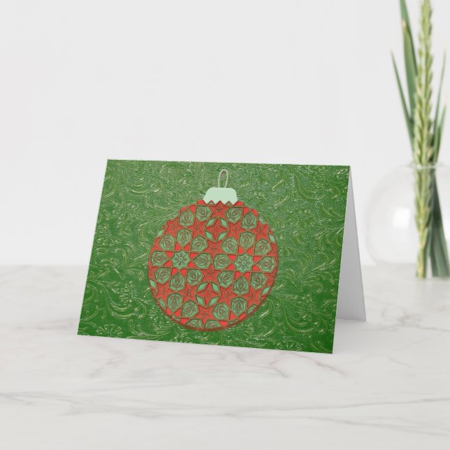 Vintage Style Art Ornament Christmas Card (Front)