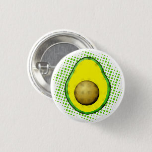 Vintage Style Avocado Drawing 3 Cm Round Badge