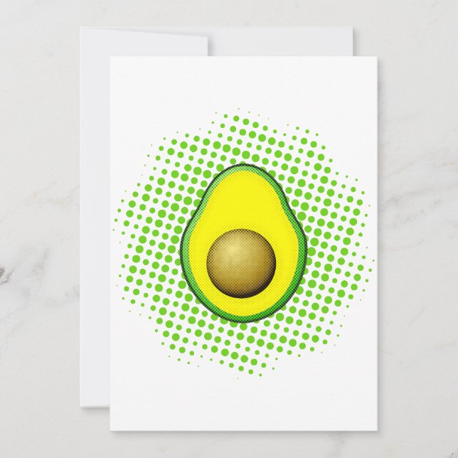 Vintage Style Avocado Drawing Invitation (Front)