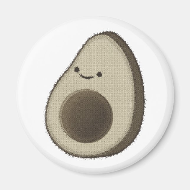 Vintage Style Avocado Drawing Magnet (Front)