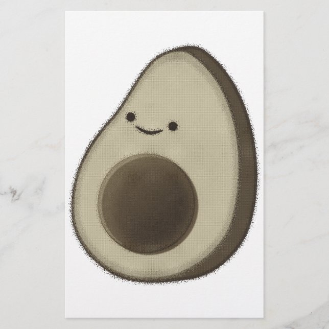 Vintage Style Avocado Drawing Stationery (Front)