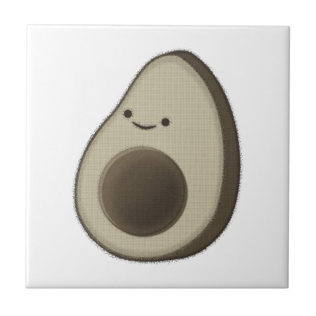 Vintage Style Avocado Drawing Tile (Front)