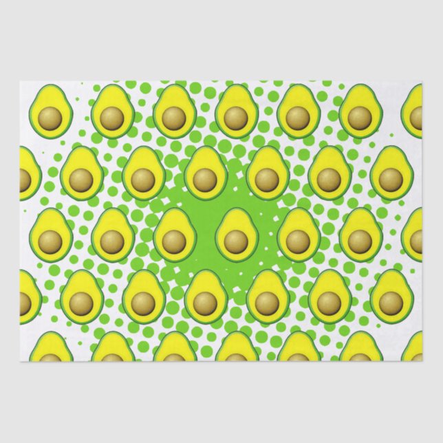 Vintage Style Avocado Drawing Wrapping Paper Sheet (Front)