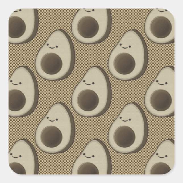 Vintage Style Avocado Pattern Square Sticker (Front)