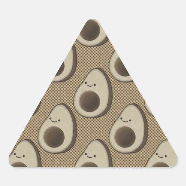 Vintage Style Avocado Pattern Triangle Sticker (Front)