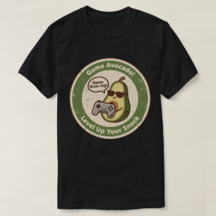 Vintage Style Avocado with Controller Gamer Design T-Shirt