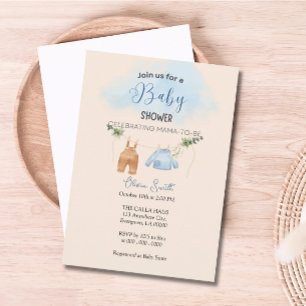 Vintage Style Baby Shower Invitation