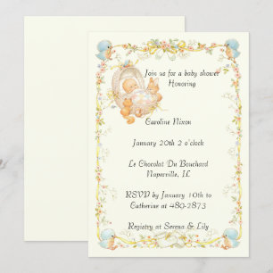 vintage Style Baby Shower Invitation