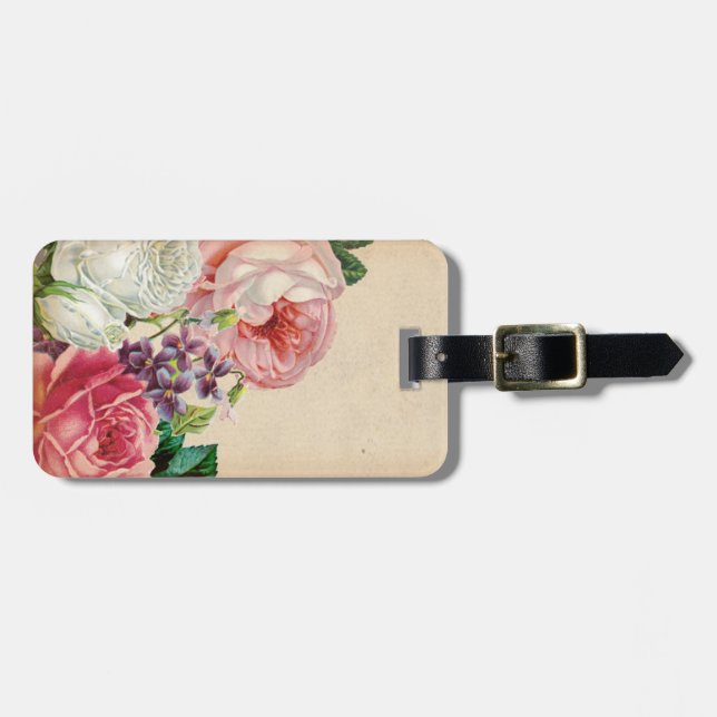 Vintage Style Background with Rustic Flowers Luggage Tag (Front Horizontal)