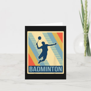Vintage Style Badminton T Shirt Card