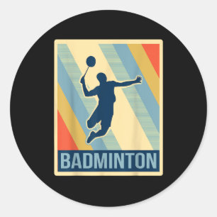 Vintage Style Badminton T Shirt  Classic Round Sticker