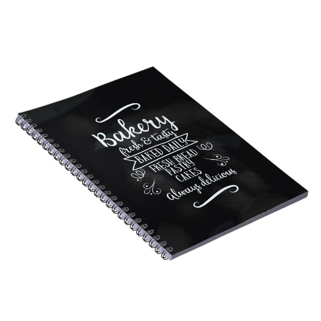 Vintage style Bakery Chalkboard poster Notebook (Right Side)