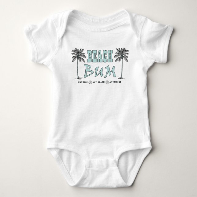 Vintage Style Beach Bum Baby Onsie Bodysuit (Front)