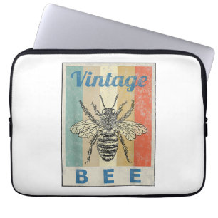 Vintage Style Bee Queen Honey Beekeeper Beekeeping Laptop Sleeve