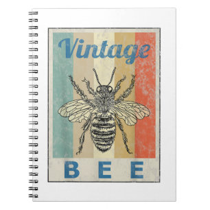 Vintage Style Bee Queen Honey Beekeeper Beekeeping Notebook