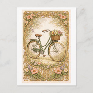 Vintage-Style Bicycle Illustration Postcard