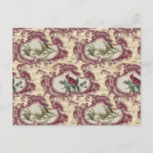 Vintage Style Birds and Sheet Music Postcard