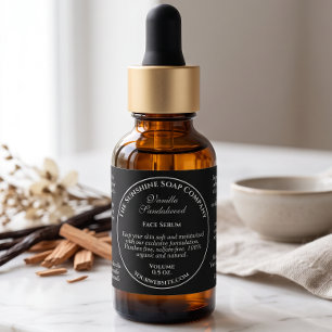 Vintage Style Black Dropper Bottle Label